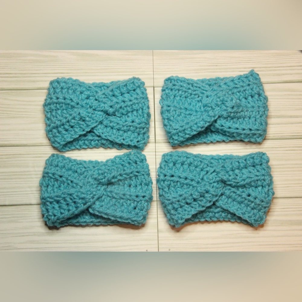 Blue Crochet Baby Headband | Handmade